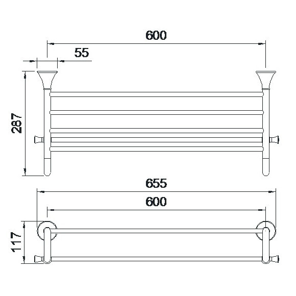 Полка для полотенец IMPRESE PODZIMA LEDOVE хром Киев - изображение 2