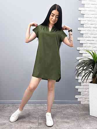 Свободное летнее платье из льна 