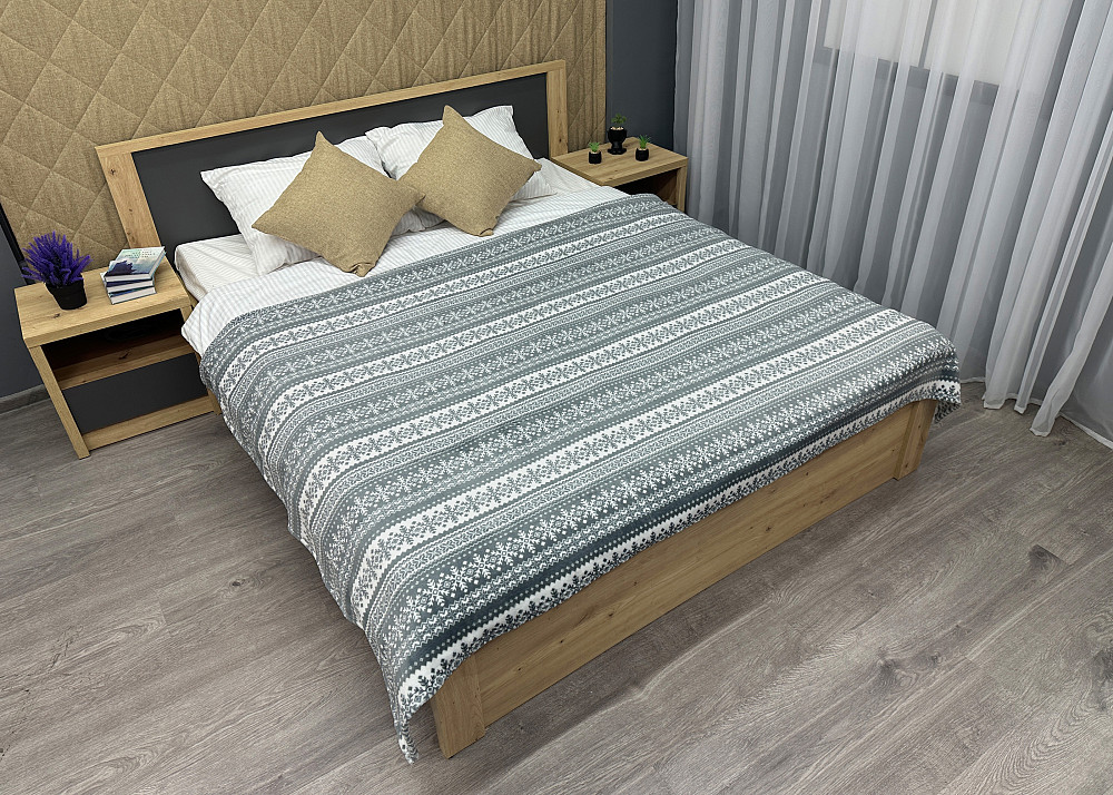 Плед-покривало Decorator WellSoft 150х210 см з різдвяним принтом Сірий (87-175) Київ - фото 4