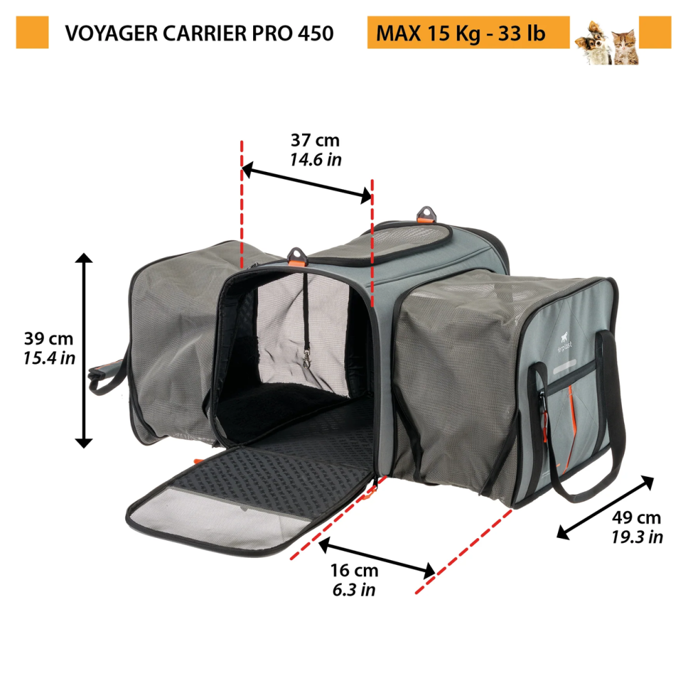 Сумка-переноска для маленьких собак и кошек Ferplast Voyager Carrier Pro (Ферпласт Вояжер Карьер Про) Серый Запорожье - изображение 2