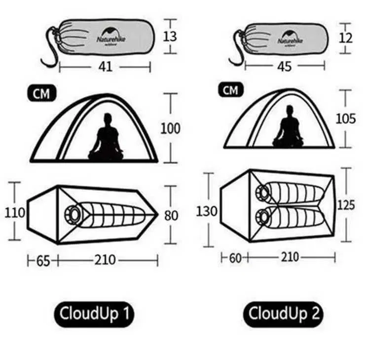 Палатка одноместная Naturehike Cloud Up 1 PRO CNK2350WS020 (1.57 кг) Зеленый Винница - изображение 5