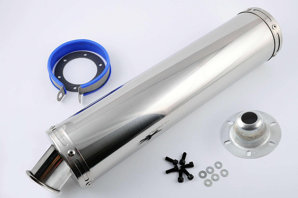 Глушник (тюнінг) 420 * 100mm, кріп. Ø78mm (нержавіюча сталь, хром, mod:12) Київ - фото 1