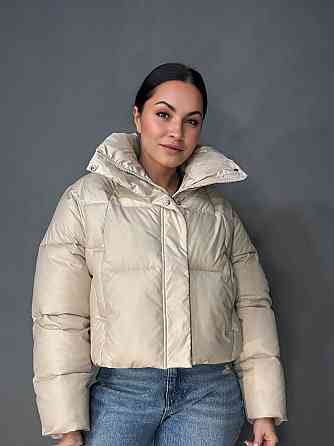 Куртка женская Lady Yep 30083 пуффер короткая глянцевая бежевая, бежевый, L Киев