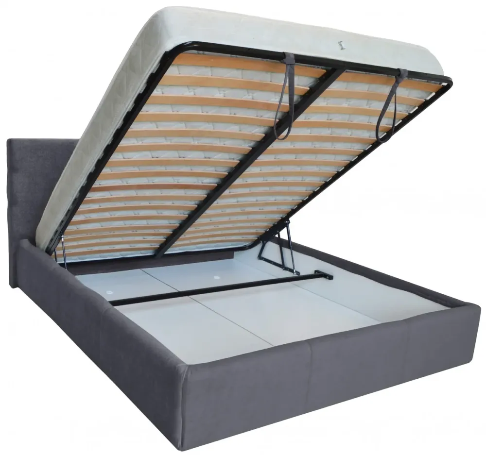 Ліжко Manchester Comfort 140 х 200 см Місті Dark Grey A1 З підйомним механізмом та нішою для білизни Темно-сірий Дніпро - фото 17