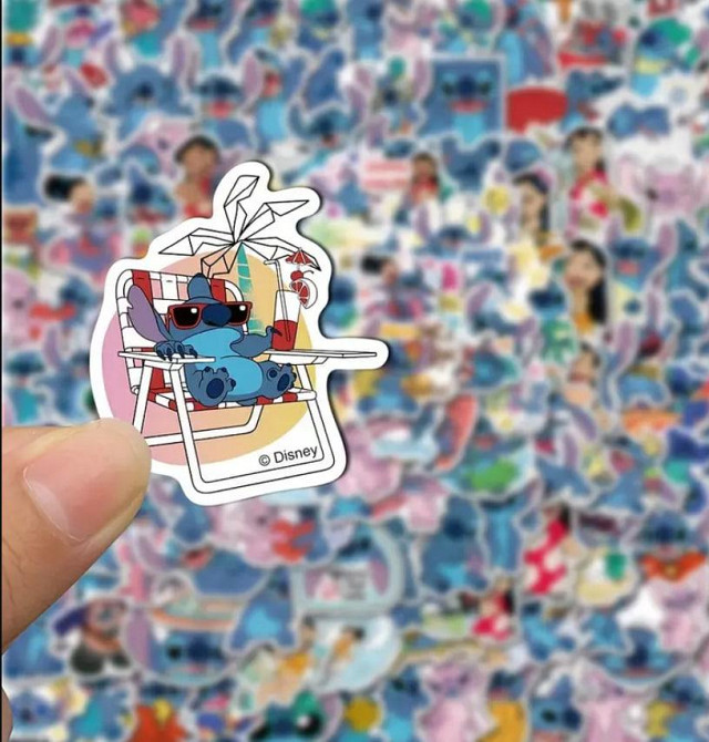 Набір вінілових наклейок (стікерів) Disney "Ліло і Стіч" (50 шт.) для телефону, ноутбука, планшета,  Київ - фото 8