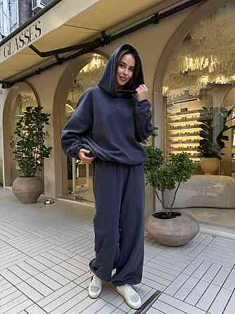 Стильний жіночий теплий костюм двосторонній фліс-полір Графіт Одеса