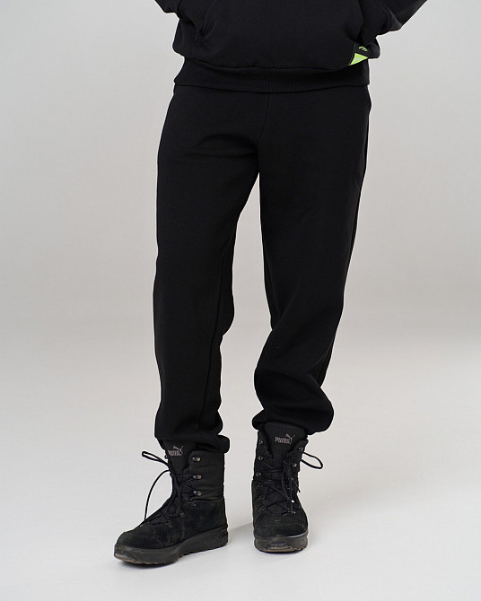 Чоловічий теплий костюм зі штанами чорний — Байка — однотонний Tom John 93401 Київ - фото 6