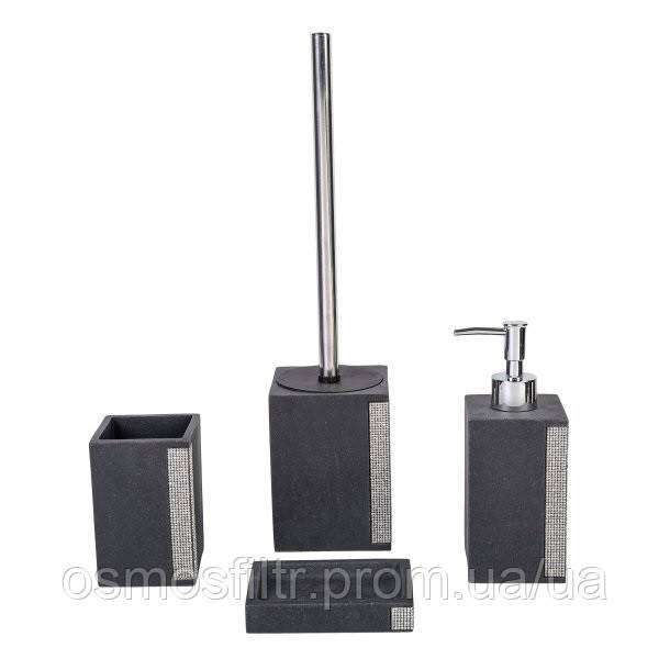 Мильниця Axentia Ліндос чорна з декором полігума 11.3x2x8 см 248 г (134476) Київ - фото 4