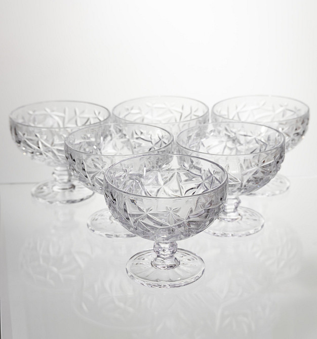 Набір креманок на ніжці 6 штук 340 мл скляні креманки для морозива жле та десертів HP-19-169 Київ - фото 1