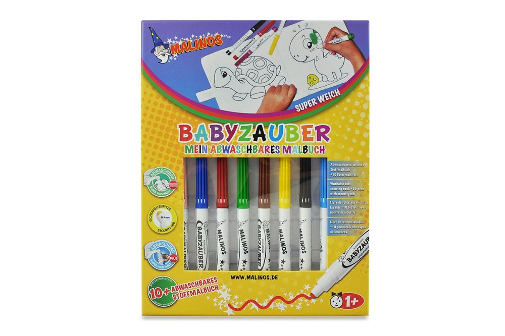 Фломастери для малюків MALINOS Babyzauber 10 шт + м'яка розмальовка, що миється Киев - изображение 2