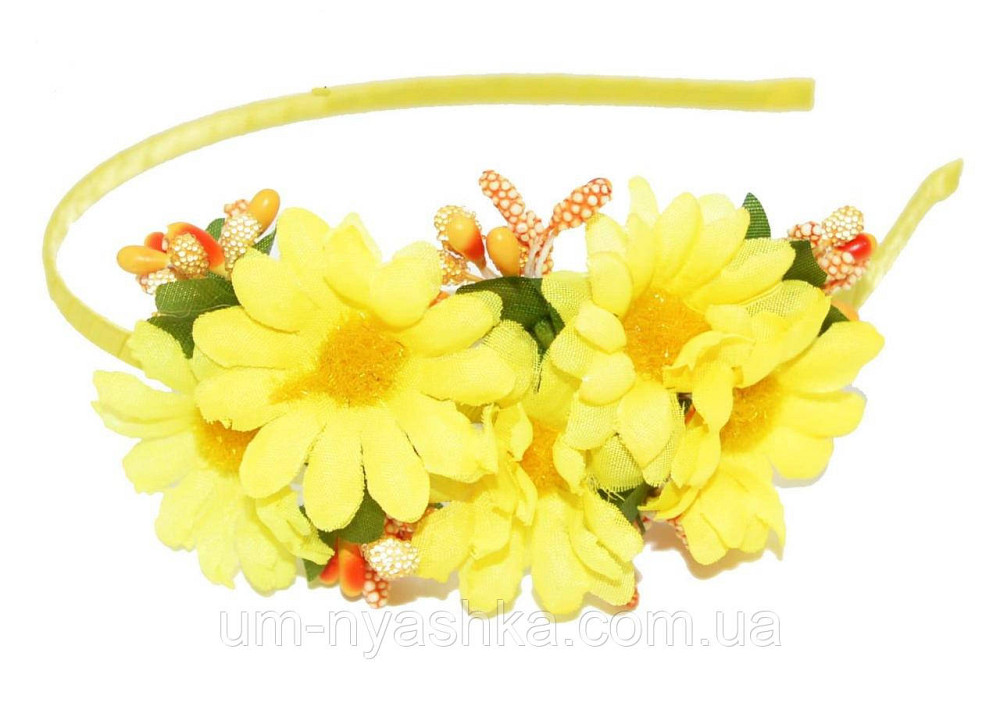 Ободок обруч с цветами 