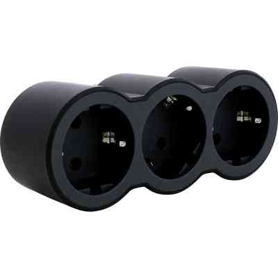 Сетевой разветвитель LEGRAND СТАНДАРТ 3х2К+З фронтальні розетки , колір Чорний (694519) Винница