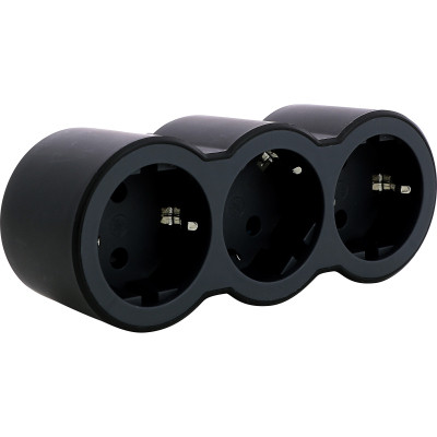 Мережевий розгалужувач LEGRAND СТАНДАРТ 3х2К+З фронтальні розетки , колір Чорний (694519) Вінниця - фото 2