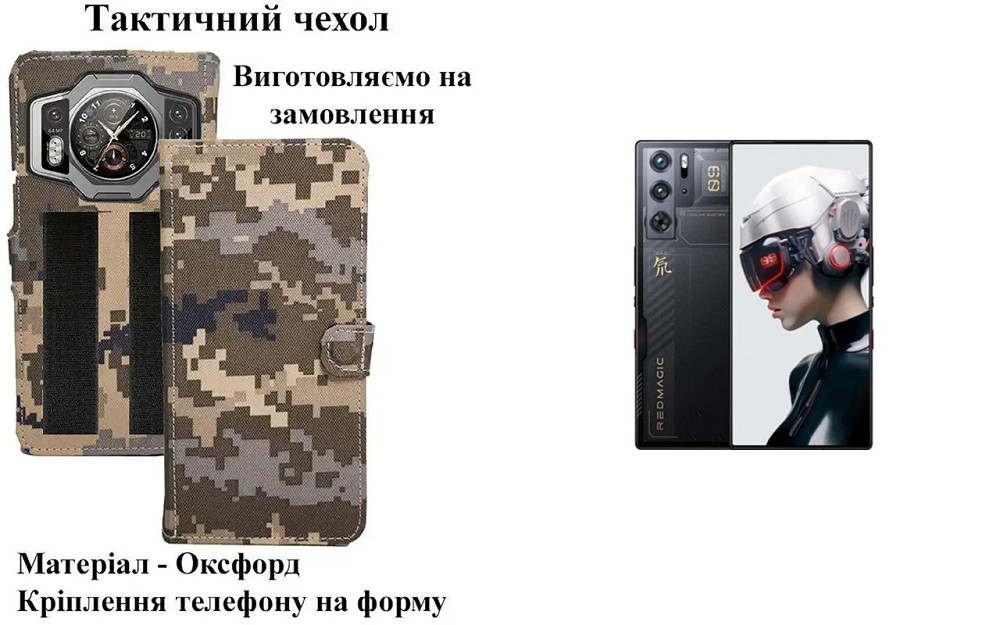 Тактичний чохол для Ulefone Armor 18 Ultra, 18T, 18T Ultra, кріпиться до спорядження на липучці Київ - фото 1