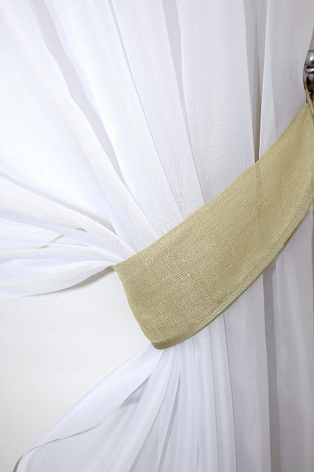 Кухонный комплект VR-Textil № 084к шторки с ламбрекеном золотистый с белым 270х170 см (52-0221) Киев - изображение 3