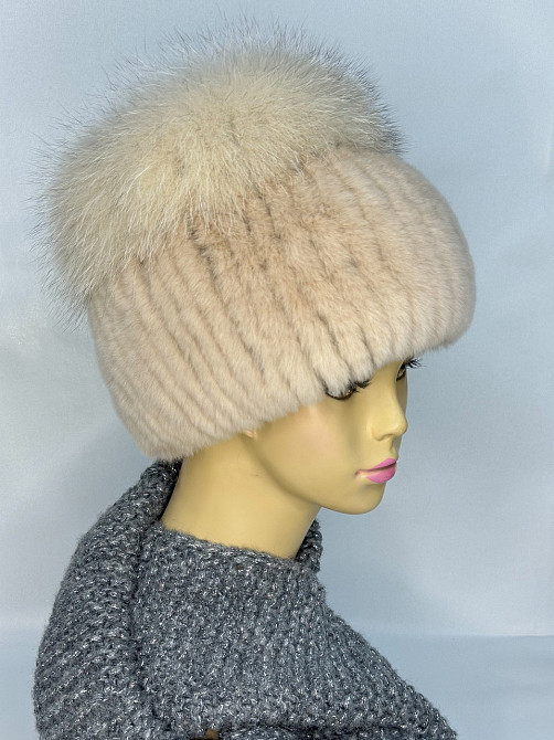 Меховая шапка женская кубанка Анжелика Молочный Харьков - изображение 2