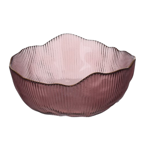 Салатник Fleur d13*5,5см скло 992-047 пурпурний із золотим кантом БОНА ДИ Житомир