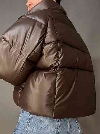 Куртка жіноча Lady Yep 30083 пуффер коротка глянцева коричнева, коричневий, L Київ