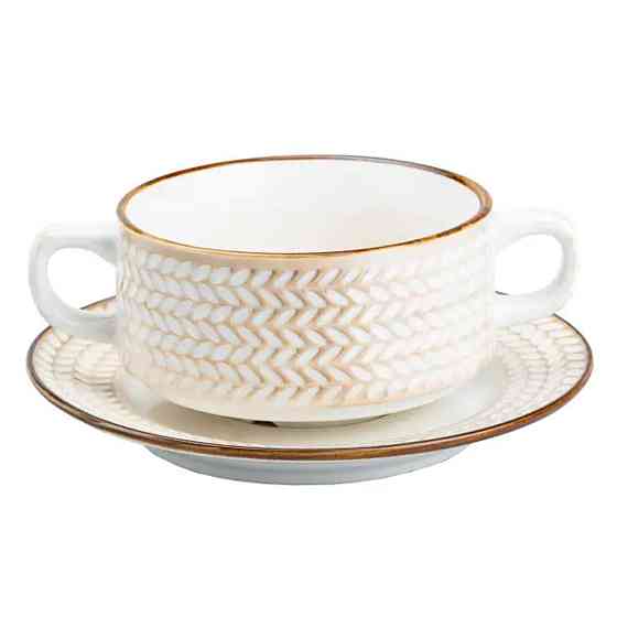 Тарелка для супа глубокая 300 мл с блюдцем HP23388 Киев