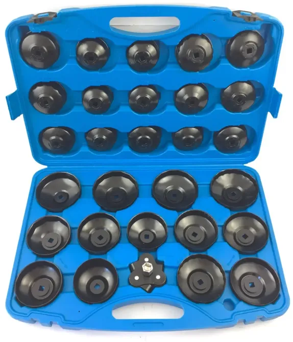 Набір ключів чашок для зняття масляних фільтрів FERRUM   30 ел  знімачі для оливних фільтрів, набір для заміни фільтра в кейсі Львів - фото 4