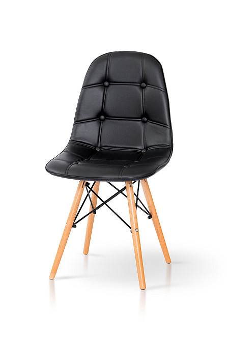 Стілець ДЖАСТІН, шкірзам чорний Київ - фото 2