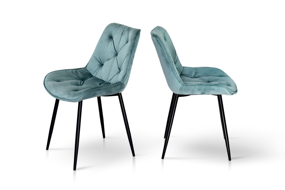 Стілець Прадо чорний/ велюр аквамарин Київ - фото 3