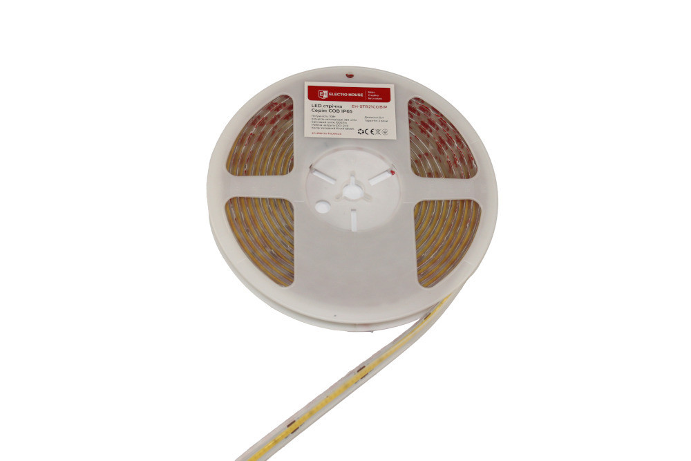 LED стрічка 10Вт 24В  COB  320 діодів холодний білий 6500К, серія COB, гарантія 3 роки Дніпро - фото 1