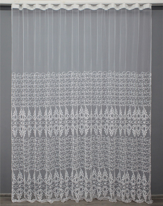 Тюль фатин с вышивкой, цвет белый 1414т Киев - изображение 8