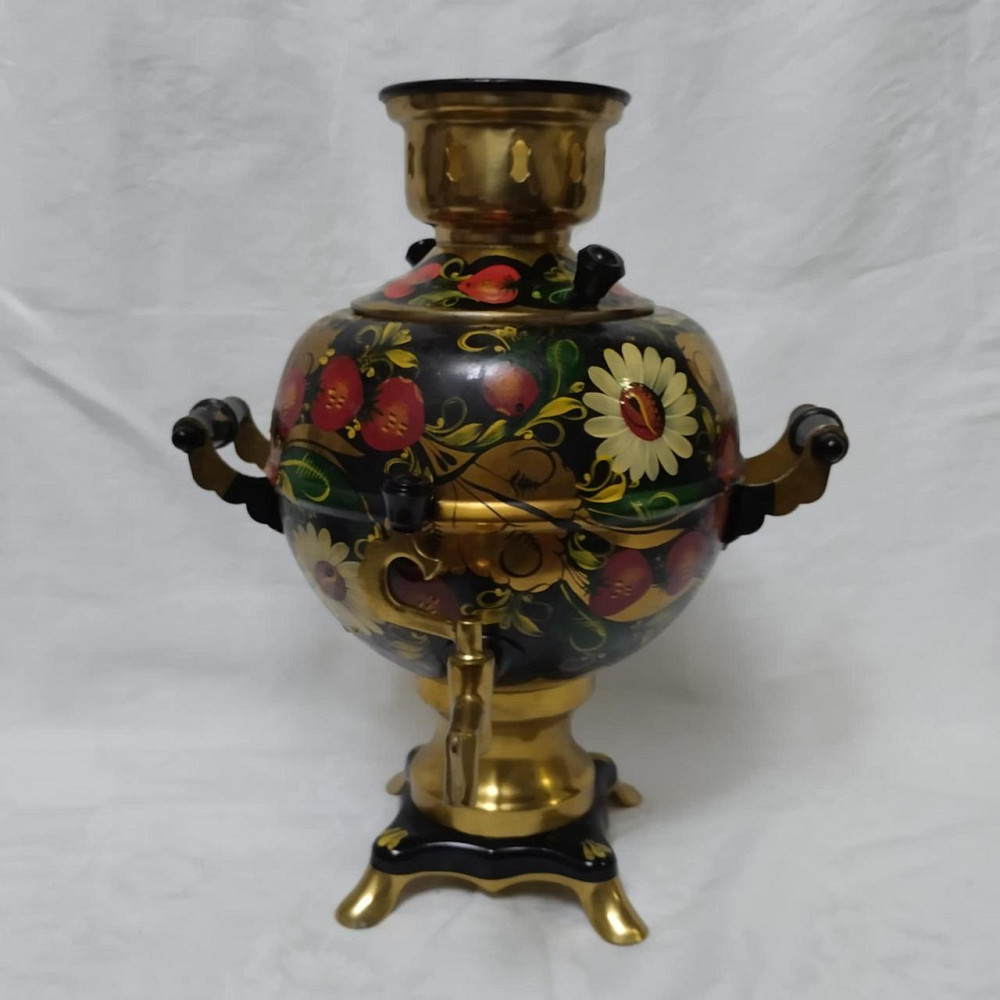 Набір  самовар   розписаний електричний з підносом і стакани з підстаканниками Винница - изображение 5