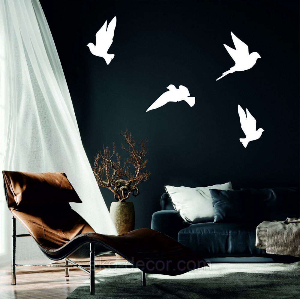 Декоративне настінне Панно «Пташка» Декор на стіну(ціна за 1шт) 30*27 см, Білий Київ - фото 8