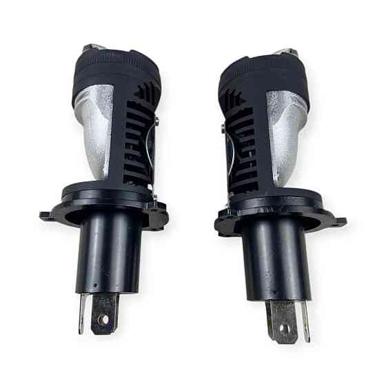 Автолампа з лінзою H4 12V-24V 60W EUROTUN NL-H 6000К 10000L CAN BUS радіатор LED Мукачево