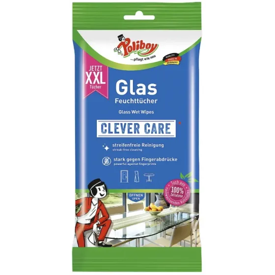 Poliboy Wet Wipes XXL Pack 24 No Streak Glass Wipes Швидке очищення для невеликих щоденних проблем Львів
