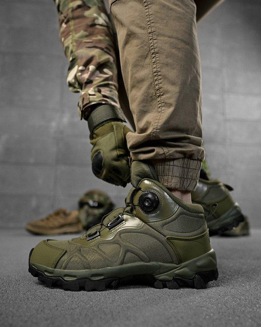 Тактичні черевики на автозав'язці олива ВТ7982 Одеса - фото 1