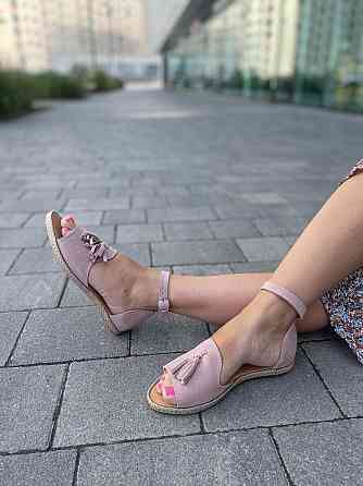 M.KRAFT Босоніжки жіночі пудрові літні M.KRAFT 0532 натуральна замша / Замшеві босоніжки на низ Коломыя