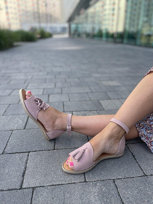 M.KRAFT Босоніжки жіночі пудрові літні M.KRAFT 0532 натуральна замша / Замшеві босоніжки на низ Коломыя - изображение 5