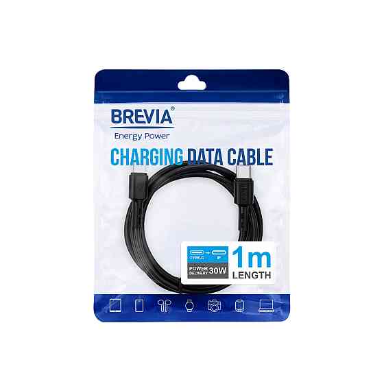 Кабель Brevia Type-C to Lightning 30W 1м, чорний ZIP (51100BCLZ1) Львів