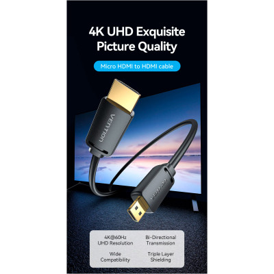 Кабель мультимедийный HDMI M to HDMI M 3.0m V2.0 4K 60Hz Vention (AGIBI) Винница - изображение 11