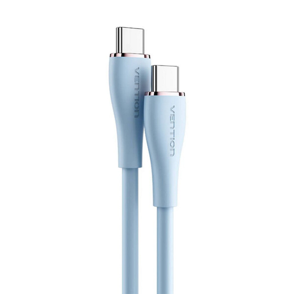 Кабель Vention USB 2.0 C Male to C Male 5A Cable 1.5M Light Blue Silicone Type (TAWSG) Київ - фото 1