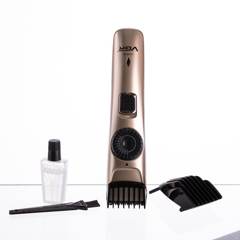 Машинка для стрижки волосся та бороди на акумуляторі з насадками Золотистий VGR HP-V-031 Коломыя - изображение 10