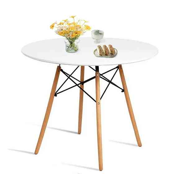 Стіл обідній ЕТНА MDF (D=80cm), білий Київ