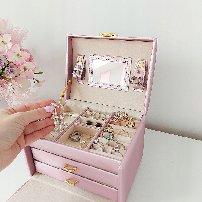 Шкатулка - футляр для хранения украшений с ключом Beautylushh (6400) Pink Нововолынск - изображение 7