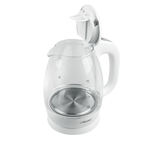 Електрочайник 1,7л 1370-1630W скло (диск) білий MR-063-WHITE Maestro Житомир