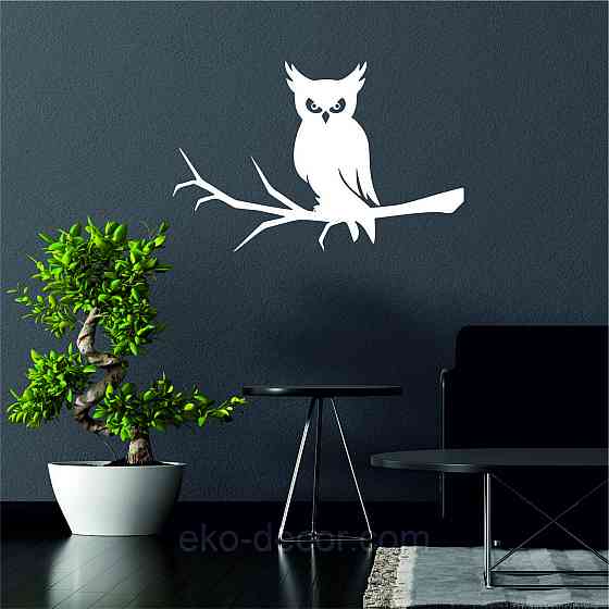 Декоративное настенное Панно «Сова», Декор на стену 90*59 см, Белый Киев