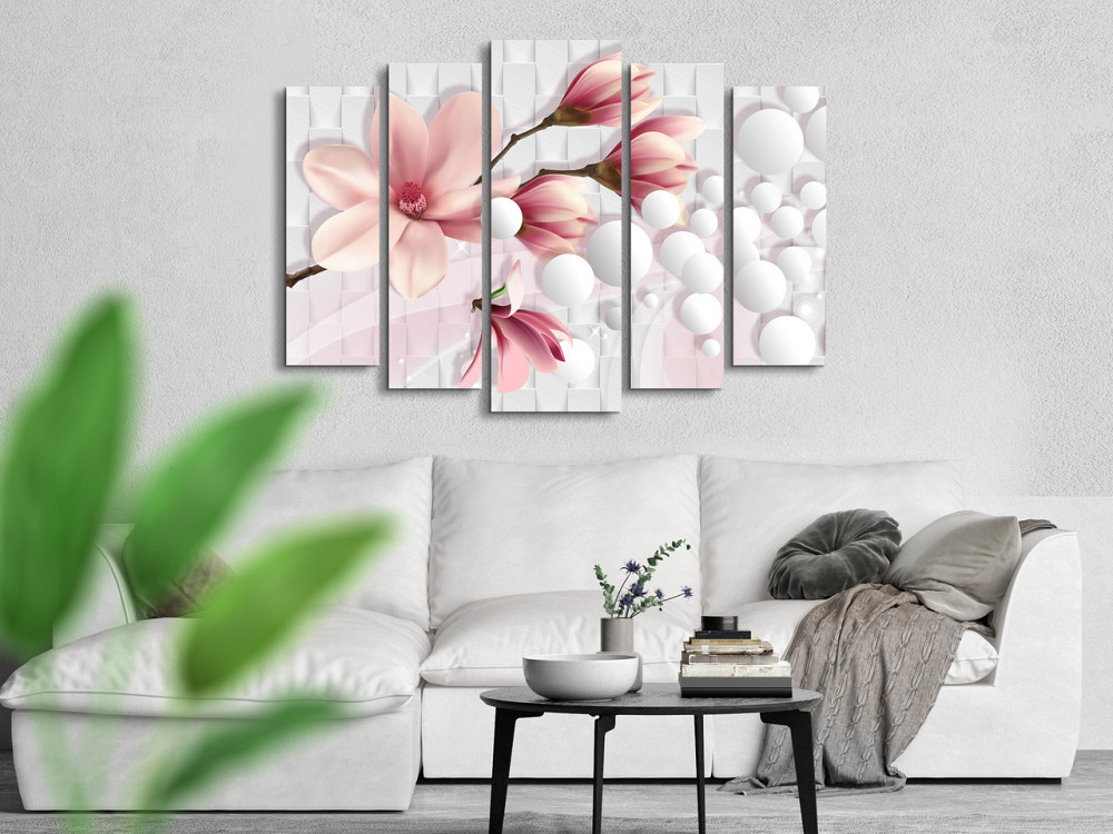 Модульна картина у вітальню / спальню Квіти Магнолія Art-383_5 ( 80х118см ) Київ - фото 2