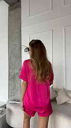 Женская базовая роскошная пижама двойка шелк Армани Малина, 42/44 Одесса