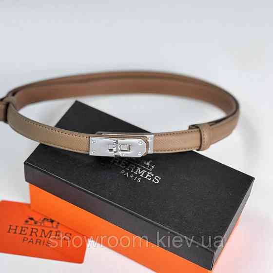 Женский кожаный ремень Hermes Гермес (280-2) тауп Киев