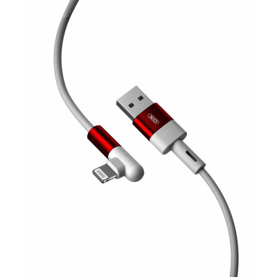 Дата кабель USB 2.0 AM to Lightning 1.0m 2.4A 90° corner white XO (NB152-L-1-WH) Вінниця - фото 1