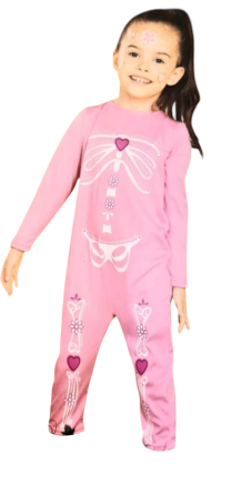 Дитячий комбінезон Скелет для дівчинки на Хелловін розмір 1-2 роки 74-92 рожевий Київ