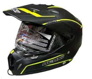 Шолом кросовий (mod:NENKI MX-310, чорний мат з лимонною смужкою. розмір S) Мукачево - фото 1