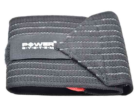 Кистьові бинти Power System PS-6000 Elastic Wrist Support Black/Red (пара) Луцьк